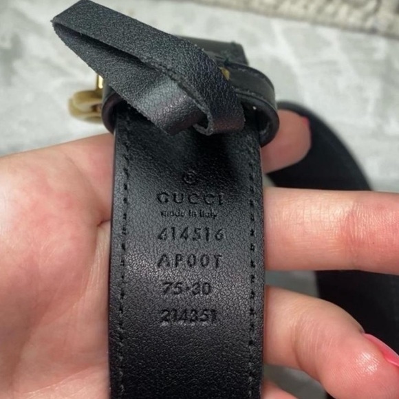 GUCCI BELT WOMENS BLACK DOUBLE G BUCKLE - Picture 2 of 2
